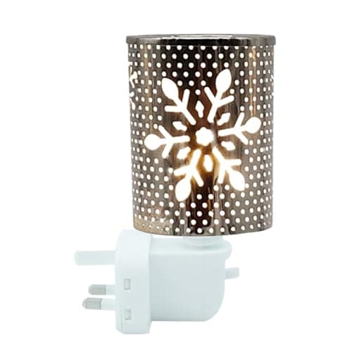 Image of Electric Wax Melts Burners Plug In Candle Wax Warmer, Glass Oil Burner With Spare Bulb, Fragrance Lamp For Home Office Bedroom Living Room Gifts&Decoration (Snowflakes Silver)