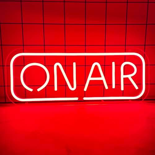 Image of On Air Neon Sign, LED Studio Live Decorative Lights Red Neon Light Sign for Twitch, Tiktok, Youtube Streamers/Gamers - Live Streaming/Recording Light Sign, Bar Club Home Bedroom Game Room Decor