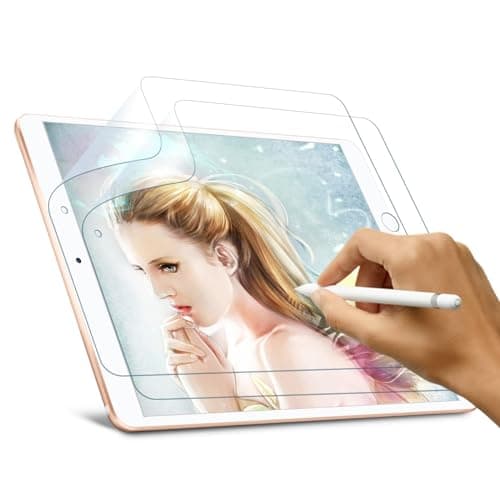 Image of Tasnme [2-Pack Paper Screen Protector for iPad Air 2/ Air 1 & iPad 9.7" (2018/2017 Model, 6th/5th Gen) & Pro 9.7",Matte PET Film for Drawing and Writing, Like Paper Screen Protector for iPad 9.7 Inch