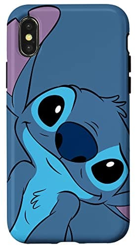 Image of Disney Lilo and Stitch Cute Stitch Face Slate Gray Case for iPhone X/XS