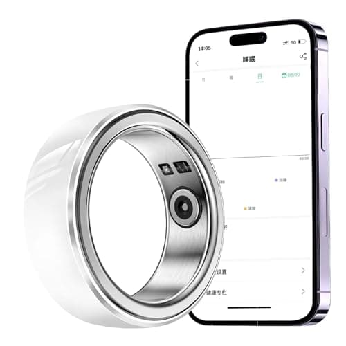 Image of PEIXEN Heart Rate Monitor, Wearable Smart Ring, Fitness Tracker, Multi-function Sleep Detector, Lightweight Health Monitor, Pedometer, Ip68 Water Resistant 9 white