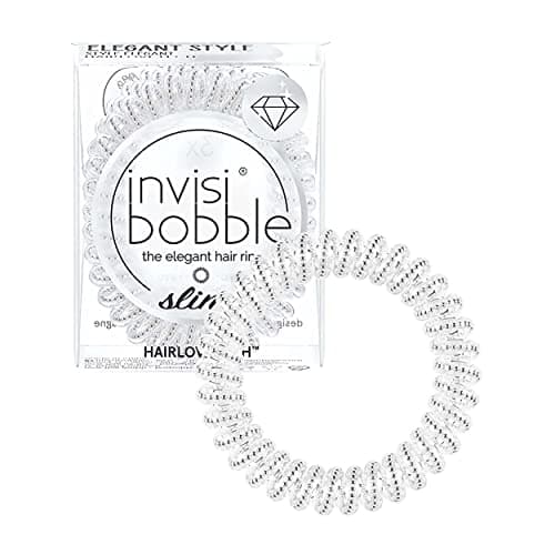 Image of invisibobble Slim Chrome Hair Scrunchie, 3 x Thin Silver Metallic for Girls and Women, Elegant Look & Strong Hold, Designed in the Heart of Munich