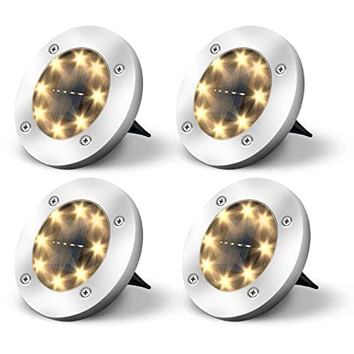 Image of Jsdoin Solar Lights Outdoor Garden,Deck Lights Solar Powered - 8 LED,for Landscape,Walkway,Lawn,Steps Decks,Pathway Yard Stairs Fences,Garden Decorations Warm (4)