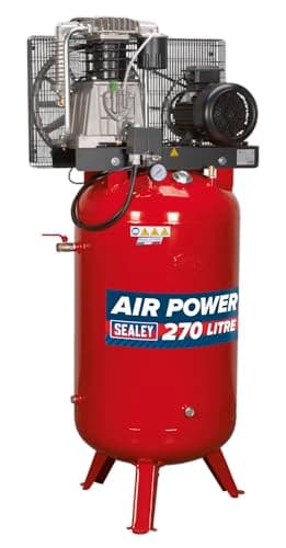 Image of Sealey SACV52775B 270L Vertical Belt Drive Compressor 7.5hp 3ph 2-Stage with Cast Cylinders