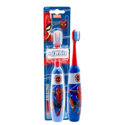 Image of Marvel Spiderman Kids Battery Powered Electric Toothbrush with Soft Bristles, Enhanced Vibration, Protection Cap & Battery Included for Children Aged 4-14 Years Old, BPA-Free & Non-Toxic Toothbrush
