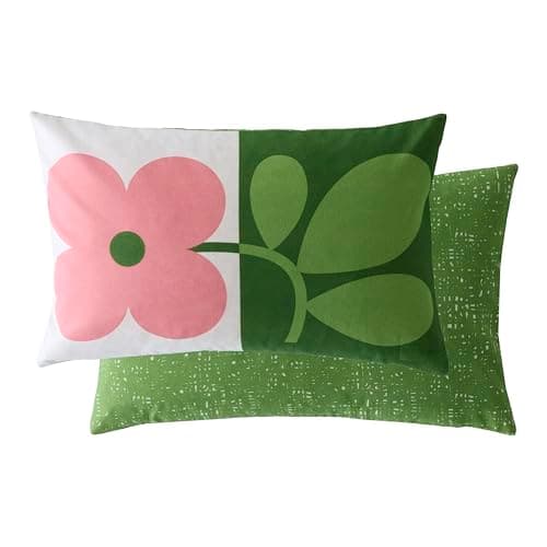 Image of Orla Kiely Floret Microfibre Filled Cushion – Bubblegum Basil (40cm x 60cm)