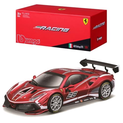 Image of Bburago FERRARI RACING 488 CHALLENGE EVO 2020 Super Car – 1:43 Scale – Incredibly Detailed Die-Cast Replica Collectible Model Vehicle