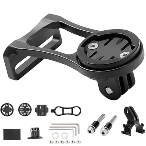 Image of JOYOLA Bicycle Mount, Aluminium Alloy Adjustable Bike Computer Mount Road Bike Mount Kit Compatible with Edge Elemnt Bryton Cateye (black)