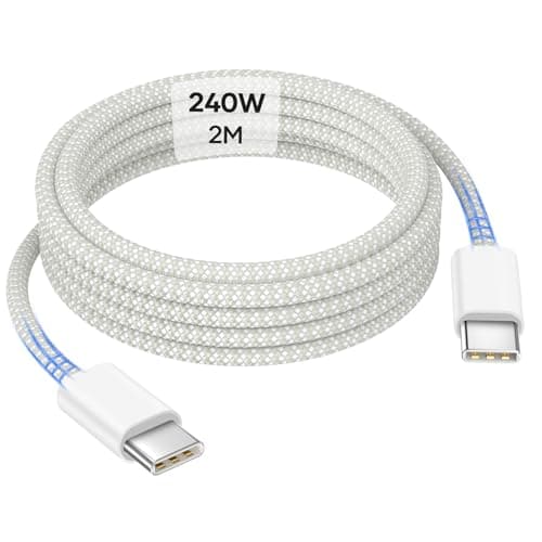 Image of Zestiq 240W USB C Charge Cable 2m, USB C to USB C Cable, Fast Charging Cord for iPhone 17 16 15 Pro Max, Macbook Pro/Macbook Air/iPad Pro 12.9/iPad Air 5th/Mini 7th