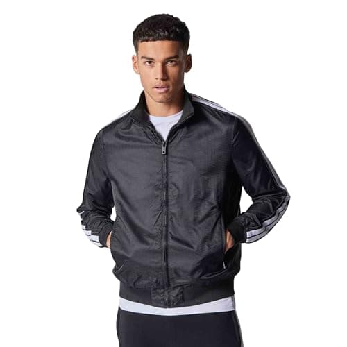 Image of 883 Police Mens Casual Jacket - Lightweight Windbreaker Long Sleeve Outdoor Top - Black Designer Jacket for Men
