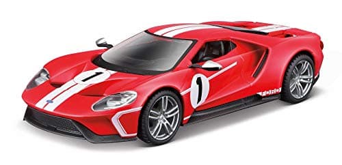 Image of Bburago FORD RACE HERITAGE COLLECTION- 2018 FORD GT Race Car - 1:32 Scale - Incredibly Detailed Die-Cast Replica Collectible Model Vehicle