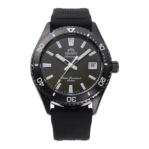 Image of Orient Sports Mako AC0Q Men's Automatic Watch with Manual Charge, Waterproof, 40 mm, Black Silicone, Sporty