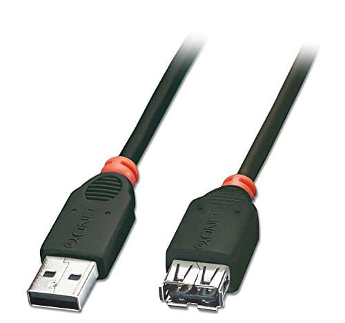 Image of LINDY 41770 0.2 m Type A Male to Female USB 2.0 Extension Cable - Black