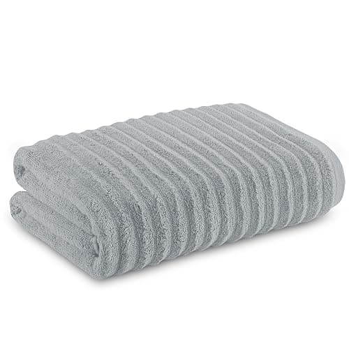 Image of Towelogy Bamboo Extra Large Bath Towels (90x140cm, 1 Pack) - Highly Absorbent & Fast Drying Bath Sheets OEKO-TEX CERTIFIED (Silver, 1)