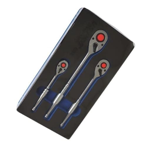 Image of US PRO Industrial Ratchet Socket Wrench Set 90 Tooth 3-Piece Reversible 1/4''Dr 3/8''Dr 1/2''Dr, (4228)