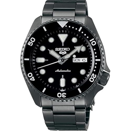 Image of Seiko 5 Sports Automatic Watch, Black, Strap, Black, Bracelet