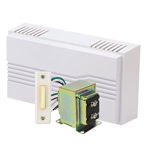Image of Newhouse Hardware Hardwired Chime Kit with 16-Volt/30VA Transformer and Surface-Mount White Button