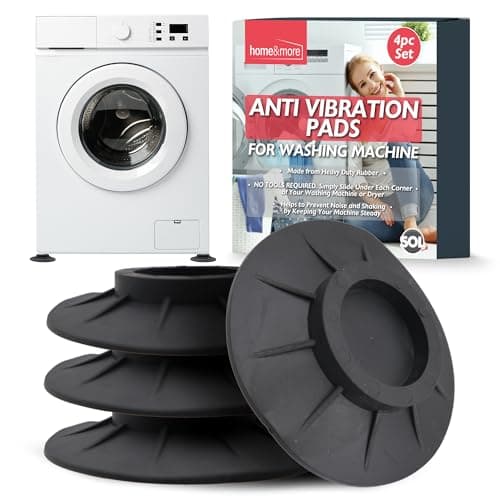 Image of SOL 4pk Anti-Vibration Pads for Washing Machines, Non-Slip Heavy-Duty Rubber Feet Mat for Stability Quiet Operation. Prevents Noise, Shock Absorbers, Reduces Shaking, Ideal for Stress-Free Wash Cycles