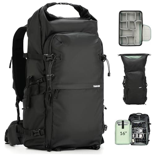 Image of TARION Large Camera Backpack for Photographers - 35L Expandable DSLR Waterproof Camera Bag with 16" Laptop Compartment & Side Access & Adjustable Waist Strap & Rain Cover (Xprober)