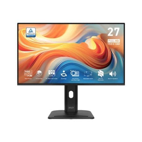 Image of MSI Pro MP275PG E14 27 Inch FHD Professional Monitor 1920 x 1080 IPS 144Hz 1ms HDR Ready Eye Care Built-in Speaker HDMI 2.0 DP 1.2a Tilt Adjustable Height Vesa Support