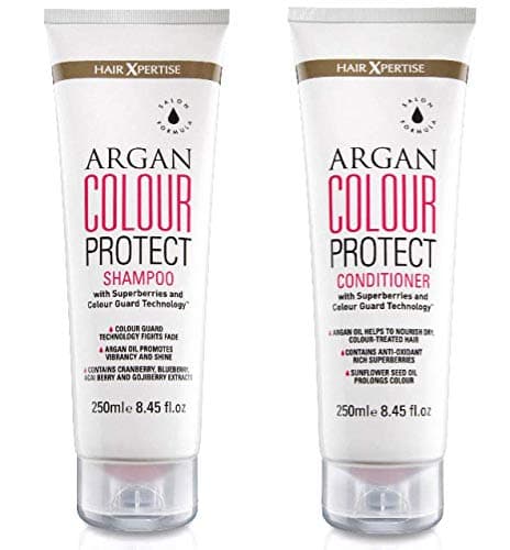 Image of Hair Xpertise Argan Colour Protect Shampoo & Conditioner Set For Coloured Hair - Reduces Colour Fading, Helps To Lock In, Prolong And Maintain Hair Colour | 2 x 250ml