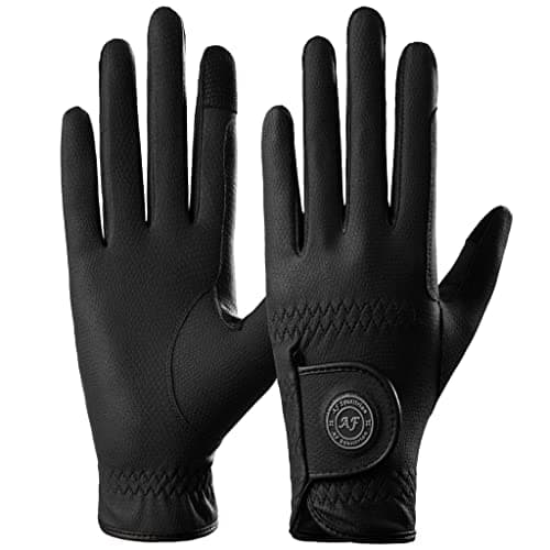 Image of AF EQUESTRIAN Ladies Horse Riding Gloves Equestrian Premium Synthetic Leather Sui Sereno Ladies Gloves Snake Skin Design Black (Small)