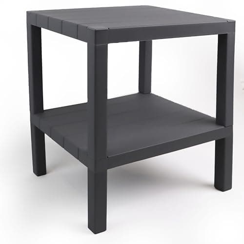 Image of DIVCHI 2 Tier Side End Table Nightstand Coffee Tables Storage Bedside Office Living Room Bedroom Small Narrow Space Sofa Table (Grey)