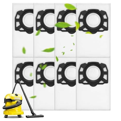 Image of 8 Pack Karcher Vacuum Bags, Vacuum Dust Bags Replacements Compatible with Karcher WD 2 Plus, WD 3, WD 3 Battery, KWD 1/D 2/D 3, MV 3, WD 3.200 to WD 3.800 M, SE 4001/4002