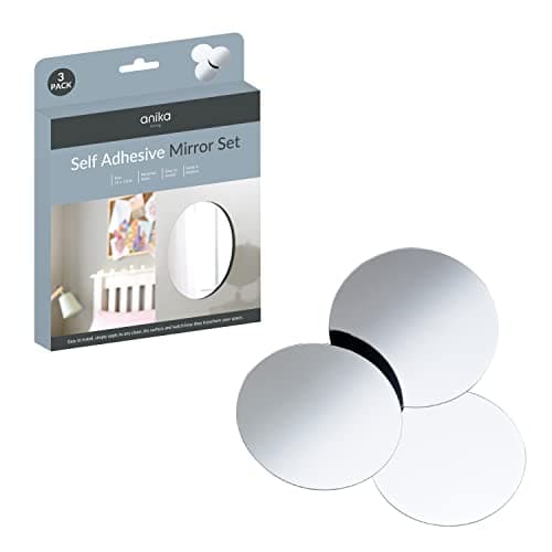 Image of Anika 60130 Pack of 3 Self Adhesive Round Mirrors 15cm / Versatile and Functional / Easy to Install / Sleek and Modern