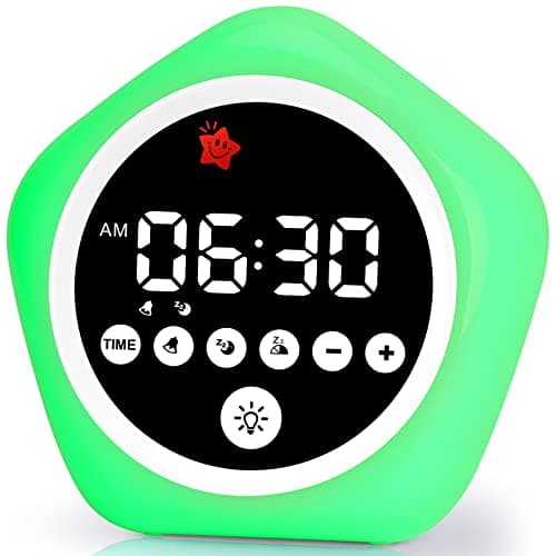 Image of Kids Alarm Clock, Toddler Sleep Training Clock with Night Lights, Ok to Wake Clock for Children