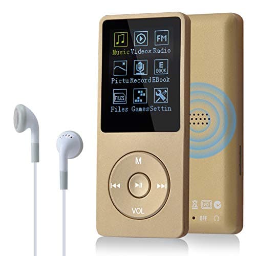 Image of COVVY Slim Music Player 8 GB Portable Lossless Sound 70 Hours Screen MP3 Player Support up to 64 GB (Gold)