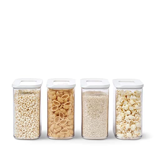 Image of Mepal Food Storage Container 4-Piece Set - Food Containers - Kitchen Container & Organizer - Stackable & Airtight Food Storage Container - 4 x 1500 ml - White