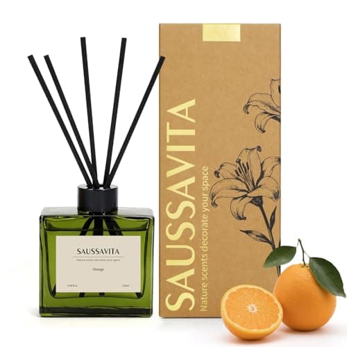 Image of Reed Diffuser, 120ml Citrus Grove Scented Diffuser with Dried Flowers & 7 Sticks, 90 Days Long Lasting Home Fragrance for Bathroom Bedroom Home & Office Decor, Air Freshener