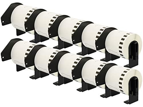 Image of 10 Compatible Rolls DK22251 DK-22251 62mm x 15.24m Continuous Labels for P-Touch QL-800 QL-810W QL-820NWB, Red and Black on White