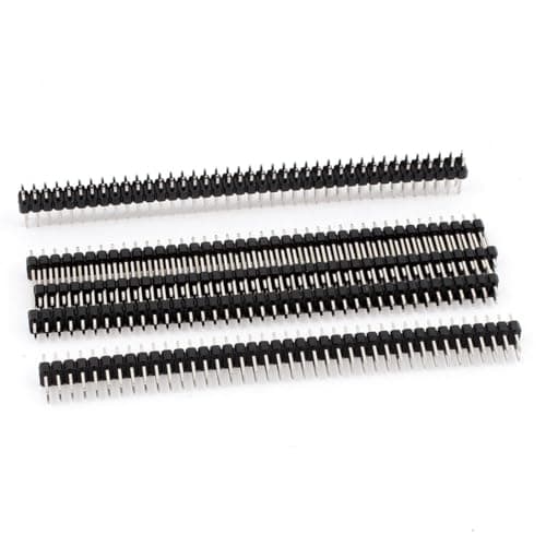 Image of TA-VIGOR 8 Pack Dual Row 40 Pin PCB Header 2.54mm Pitch Right Angle Male Header Pins, 2x40 Through Hole PCB Connectors for Breadboard Arduino Electronics