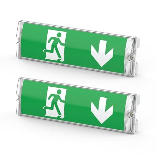 Image of EVOGES IP65 3W Emergency LED Exit Sign Bulkhead, Self Test with Legend Set, Maintained & Non Maintaned, Ceiling & Wall Mounted (Pack of 2)