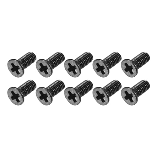 Image of METALLIXITY Phillips Flat Head Screws (M2.5 x 6mm) 150Pcs, Carbon Steel Machine Screws - for Glasses Watch and Other Small Electronics, Black