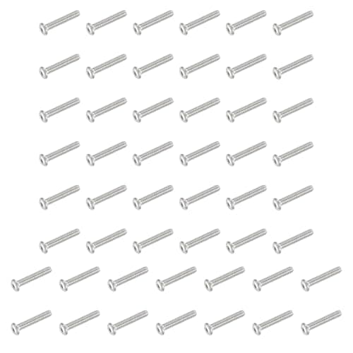 Image of PATIKIL Button Head Socket Cap Screws, 100 PCS #2-56 UNC x 1/2 Inch 304 Stainless Steel Hex Drive Fully Thread Machine Bolts Screw for Furniture Water Pump Light Fixture, Silver