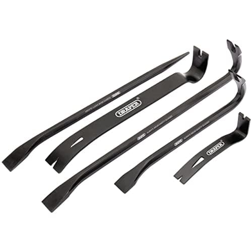 Image of Draper 180mm to 450 mm 5 Piece Wrecking Bar Set | Crowbar Hand Tool |Heavy-Duty Pallet Buster | High Grade Steel Pry Bar | Aligning Bar | 26123