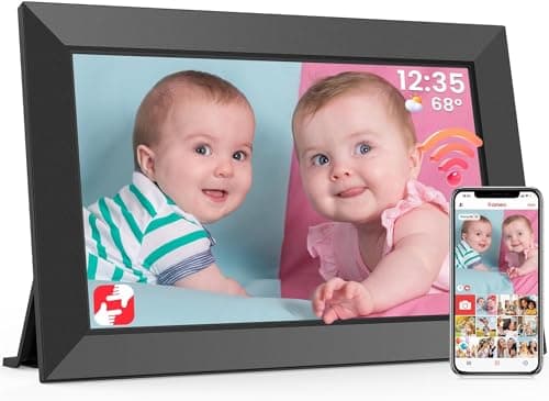 Image of Frameo WiFi Digital Photo Frame 10.1 Inch - 1280x800 HD IPS Touch Screen Picture Frame Electronic, 32GB Memory, Auto Rotate, Wall Mountable, Digital PictureFrame for Sharing Photos and Videos
