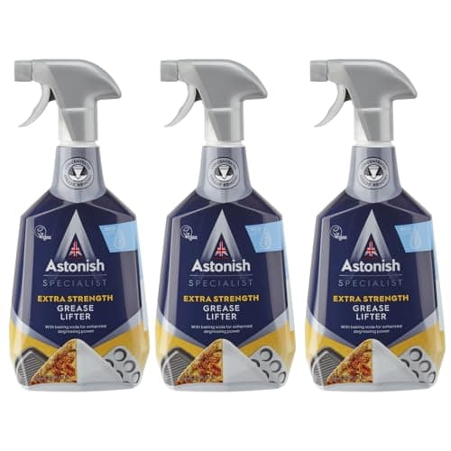 Image of Astonish Specialist Extra Strength Grease Lifter Spray, for De-Greasing Surfaces and Kitchen Appliances, Fast Acting Strong Formula, Contains Baking Soda, 3 x 750ml