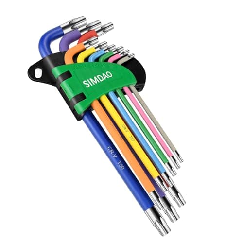 Image of SIMDAO 9Pcs Metric Hex Key Set,Star Allen Key Set with Color Coding and Torque Handle 2-4.6mm,T10-T50 Anti-Slip Long Ball End Hex Wrench Set, for Disassembly and Maintenance