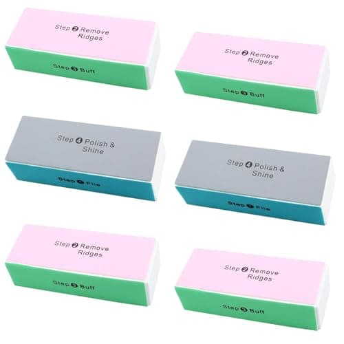 Image of 4 Way Nail Buffer Block,6 PCS Nail Polisher Sponge Emery Board 4-Sided Grit Professional Nail Files for Shaping Smoothing and Polishing Nails