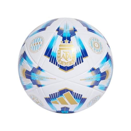 Image of adidas Unisex-Adult Argentina League Ball, White/Pantone/Lucid Blue/Gold Metallic, 5