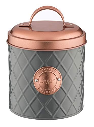 Image of Typhoon Henrik Grey Stainless Steel Sugar Storage Cannister with Copper Lid