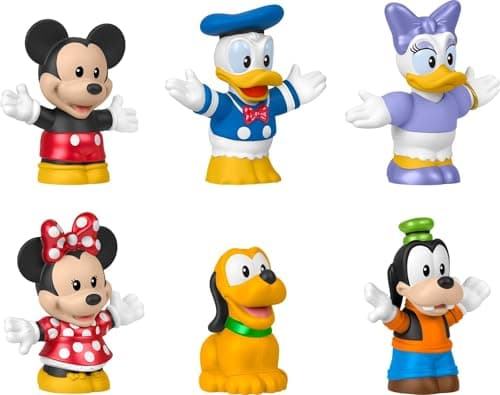 Image of Fisher-Price Little People Toddler Toy Disney Mickey Mouse & Friends 6-Piece Figure Set for Preschool Pretend Play Kids Ages 18+ Months, JHD08