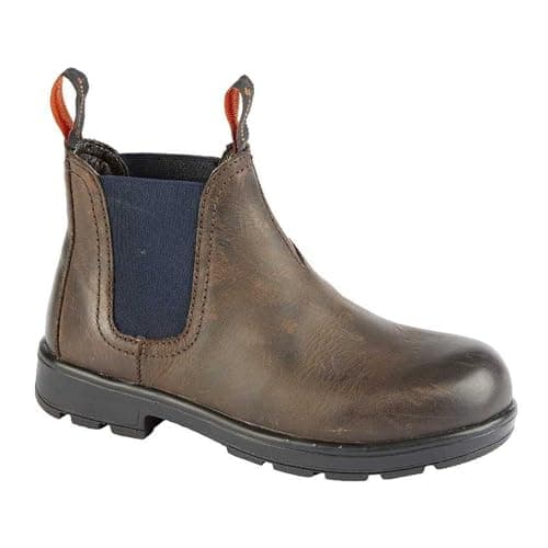 Image of Roamers Boys Waxy Leather Lightweight Ankle Boots Brown 5 UK