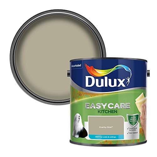 Image of Dulux Easycare Kitchen Matt Emulsion Paint For Walls And Ceilings - Overtly Olive 2.5 Litres