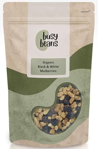 Image of Organic Sun Dried Black & White Mulberries - Certified Organic - by Busy Beans Organic (500g)