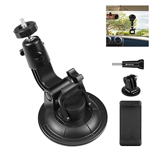 Image of PULUZ Car Suction Cup Mount for GoPro/DJI Osmo Action Camera Vehicle Window & Windshield Mount Holder with 2.3-3.3 inch Phone Clamp